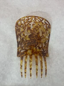 Vintage 1950’s Spanish Faux Tortoise Shell Hair Comb 6.5”x 4.5” - Picture 1 of 12