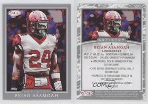 2022 SAGE Artistry Silver Brian Asamoah II #6 Rookie RC