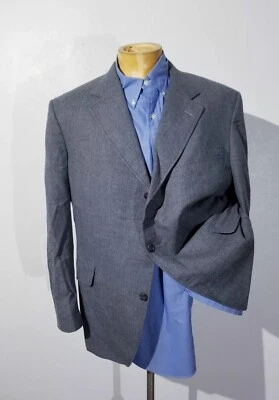 BROOKS BROTHERS Custom 44R Flannel Gray Full Canvas Blazer Sport Coat Jacket  - Image 1 of 4