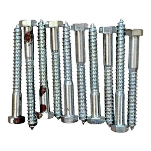 Lag Bolts 1/2" x 4-1/2" Hex Head Steel Screws Lot of 10 Open Box Slight Rust - Picture 1 of 1