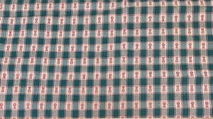 LOT 0F 2 XMAS COTTON FABRIC TARTAN PLAID RED ANGEL 1 Y L X 28" W & 33" L X 44" W - Picture 1 of 2