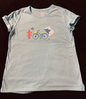 Camiseta LL Bean niños talla 14/16, azul claro con gráfico temático natural Foto 1 de 4