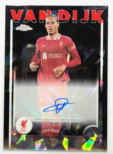 2025 Topps Chrome Sapphire UEFA Virgil Van Dijk Black /10 Auto - Imagen 1 de 2