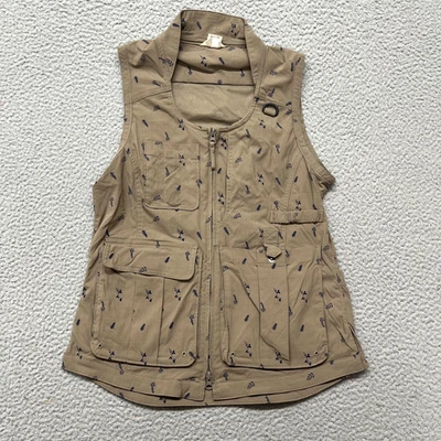 Duluth Trading Heirloom Gardening Vest Womens XS Khaki Leaves Pockets Ripstop - Image 1 of 4
