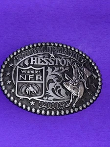 Hesston Natl Finals Rodeo 2009 Belt Buckle Wrangler Montana Silversmiths - Picture 1 of 5