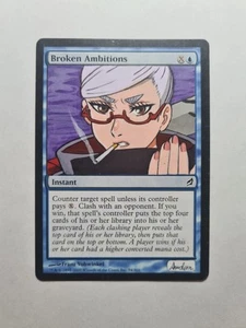 BROKEN AMBITIONS SEIKO AYASE DANDADAN MAGIC GATHERING ALTERED ART HAND PAINT - Picture 1 of 12