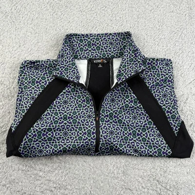 Kerrits Top Womens Small Black Purple 1/4 Zip Geometric Equestrian Base Layer - Image 1 of 4