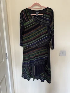 Nina Leonard Women’s XL Dress Midi 1/2sleeve Stretch abstract Print - Picture 1 of 6