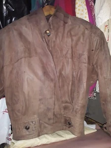 Leather Thinsulate Adventure Bound Jacket Coat Siz M Vintage 80s zip thermal lnr - Picture 1 of 24