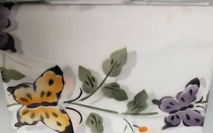 Juego de 3 cortinas de cocina (2 niveles: 29""x36"" y botín 58""x36") MARIPOSAS Y FLORES - Imagen 1 de 7