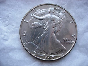 1940-S UNZIRKULIERT BESSERES DATUM WALKING LIBERTY SILBER HALF DOLLAR -L1393 - Bild 1 von 2