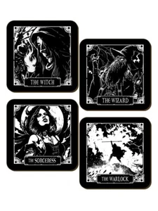 Deadly Tarot The Wizard, Warlock, Sorceress & Witch Coaster Set card deck gothic - Picture 1 of 8