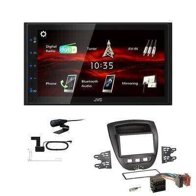 JVC KW-M180DBT 2DIN DAB+ Autoradio für Toyota Aygo 2005-2014 in schwarz - Bild 1 von 4