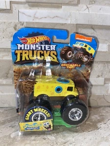 Hot Wheels Monster Trucks Bob Esponja Nickelodeon con coche aplastable - Imagen 1 de 3