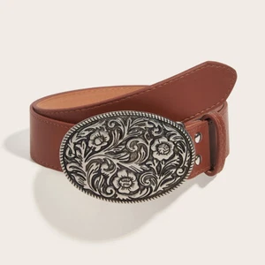 Ladies Floral Buckle Casual Fashion Wide Waist Belt Faux Leather Adjustable Gift - Picture 1 of 17
