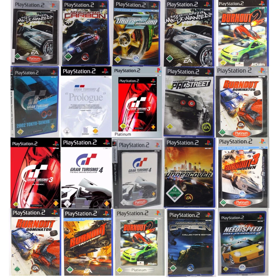 Sony PS2 Playstation 2 Spiele Gran Turismo Need for Speed Burnout Formel Spiele - Bild 1 von 1