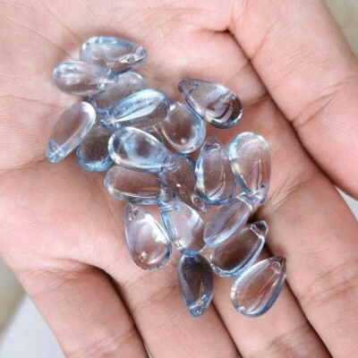 100 Czech Lampwork Glass Teardrop Charm Crystal Pendants 14x8mm DIY Choose Color - Image 1 of 4