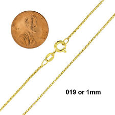 925 Sterling Silver Gold-Plated Box Chain Necklace All Sizes