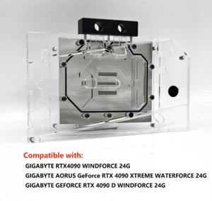 Granzon Full Coverage GPU Water Block Use For GIGABYTE RTX4090 WINDFORCE 24G - Photo 1/9