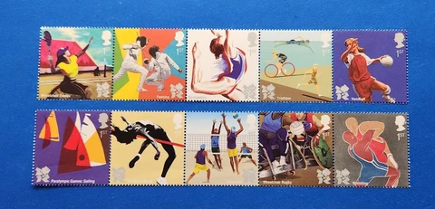 Great Britain Stamps, Scott 2920a, 2925a Complete Set MNH, Folded Cover