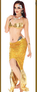 Metallic Sequin Mermaid Costume for Cosplay or Halloween - GOLDEN Size SMALL