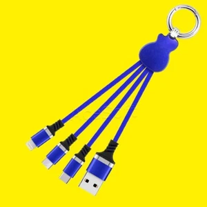 Micro Type-C 8Pin Charging Cable 3in1 Key Ring Charging Cable F Apple Samsung LG - Picture 1 of 1
