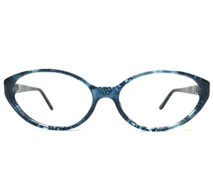 Bvlgari Eyeglasses Frames 411 560 Clear Blue Round Oval Full Rim 53-15-135 - Picture 1 of 12