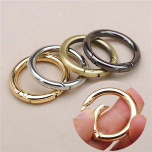 10X kirsite Spring Gate O Ring Openable Round Carabiner Keychain Hook Connector - Picture 1 of 3