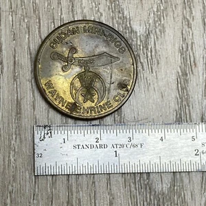 1992 Wayne County SHRINE CLUB BRASS TOKEN - Pulling for burned crippled child - Picture 1 of 2