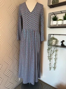 Boden navy floral print midaxi dress size 12 - Picture 1 of 6