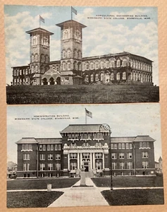 Lot of 2 antique MISSISSIPPI STATE COLLEGE - STARKVILLE, MISSISSIPPI postcards - Picture 1 of 4