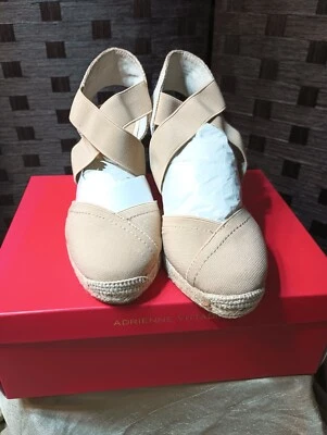 Alpargata Adrienne Vittadini Cuñas de Lona Beige Crema Talla 6M Nueva en Caja Foto 1 de 4