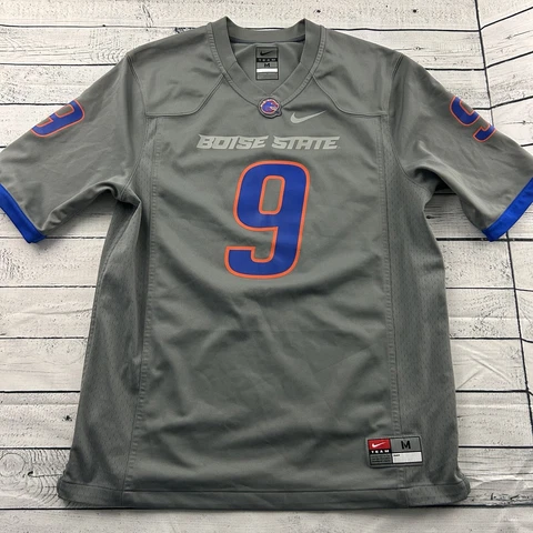Nike Team Boise State #9 Football Jersey Shirt Men's Medium Gray Cover