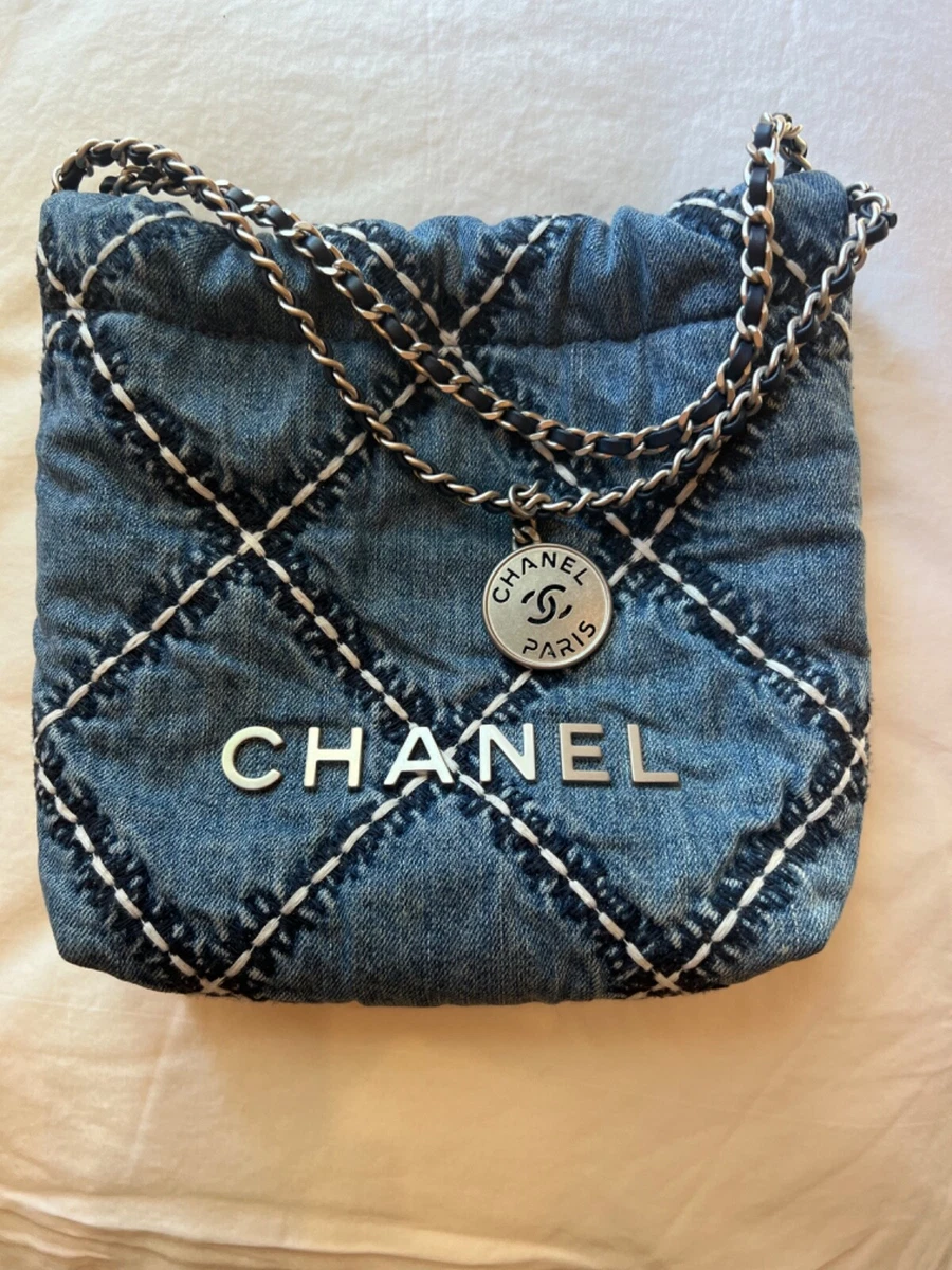 CHANEL Drawstring Denim Exterior Bags & Handbags for Women for