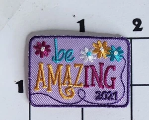 2021 Be Amazing Girl Scouts USA Vintage Iron On Embroidered Patch - Picture 1 of 1