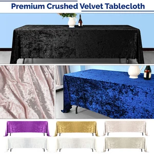Premium Tischdecke Gecrushtes Polyester Samt Rechteckige Party Tischdecke - Bild 1 von 47