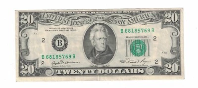 US Banknote $20 Dollars Bill 1981 "B2 - New York" VF-XF. #PL2087 - Image 1 of 2