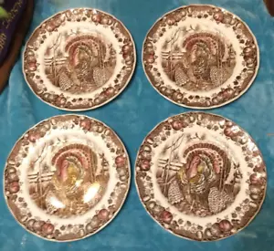 4 Johnson Bros His Majesty DINNER PLATES England Turkey Thanksgiving 10.5" - Picture 1 of 5