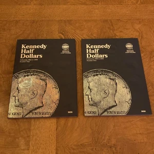 KENNEDY HALF DOLLAR SAMMLUNG BÜCHER 1 &2 (59) VERSCHIEDENE 50c STÜCK MÜNZEN! - Bild 1 von 12