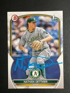 Nathan Dettmer Signed Card 2023 1st Bowman In Person IP Autograph Auto - Picture 1 of 2