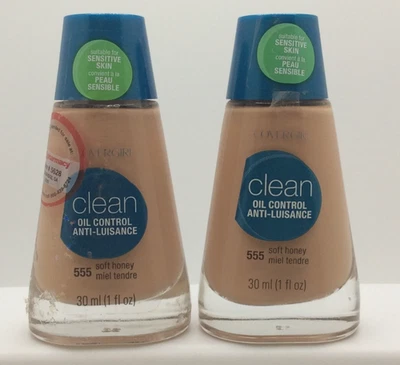 Covergirl Clean Matte Face Liquid Foundation Make Up #555 Soft Honey, PACK OF 2 - Image 1 of 2