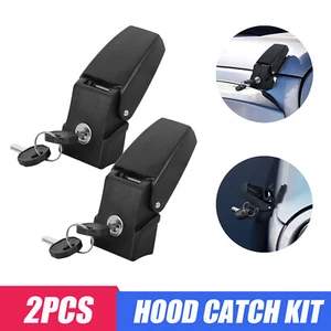 2x Aluminum Hood Latches Hood Lock Catch Kit for Jeep Wrangler JK JKU 2007-2018 - Picture 1 of 11