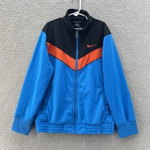 Nike Track Jacket Youth Medium Blue Orange Black Colorblock Victory Retro Y2K - Picture 1 of 14