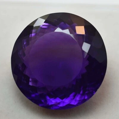 A+ Purple Amethyst 73.15 Ct. Faceted Round Cut Loose Gemstone for Ring & Pendant - Image 1 of 4