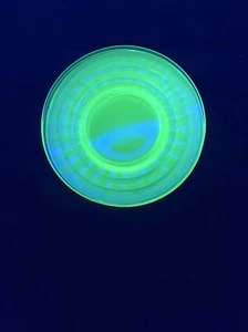 #1 Lot of 8 Vintage Green Uranium Glass 8.5” Block Optic Dinner Plates - Picture 1 of 12