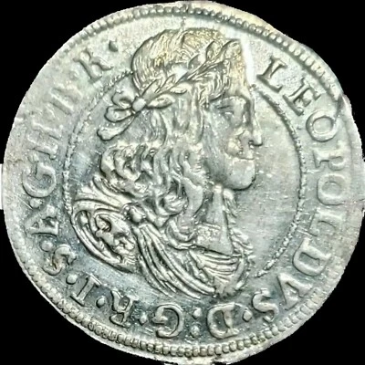1676 Austria 3 Kreuzer Silver. Leopold I.  MS-BU. Rare This Nice - Image 1 of 2