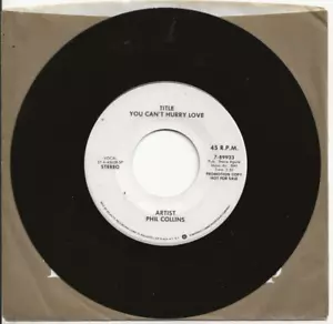PHIL COLLINS GENESIS YOU CAN'T HURRY LOVE WHITE LABEL USA PROMO VINYL SINGLE - Picture 1 of 1