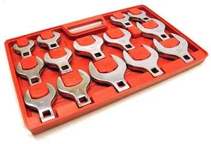 14Pc 1/2" Drive Metric Jumbo Crows Foot Flare Nut Wrench Set 4 Ratchet Bolt Big - Picture 1 of 1