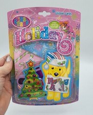 Vintage LISA FRANK Holiday Glitter Cards Envelopes Stickers Christmas Sealed 