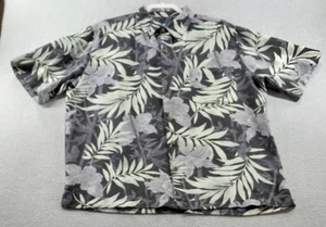 Caribbean Joe Men Shirt Size XL Hawaiian 100% Silk Floral Button Up Short Sleeve - Picture 1 of 8